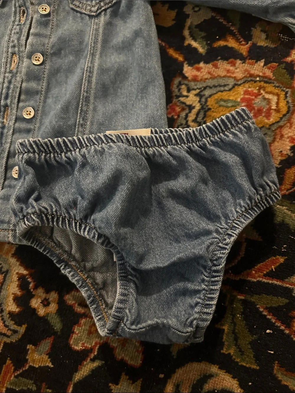 Levi's Denim baby dress with Matching Bloomers 12 month size